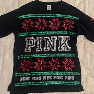 Victoria’s Secret PINK Holiday Long Sleeve Tee | S